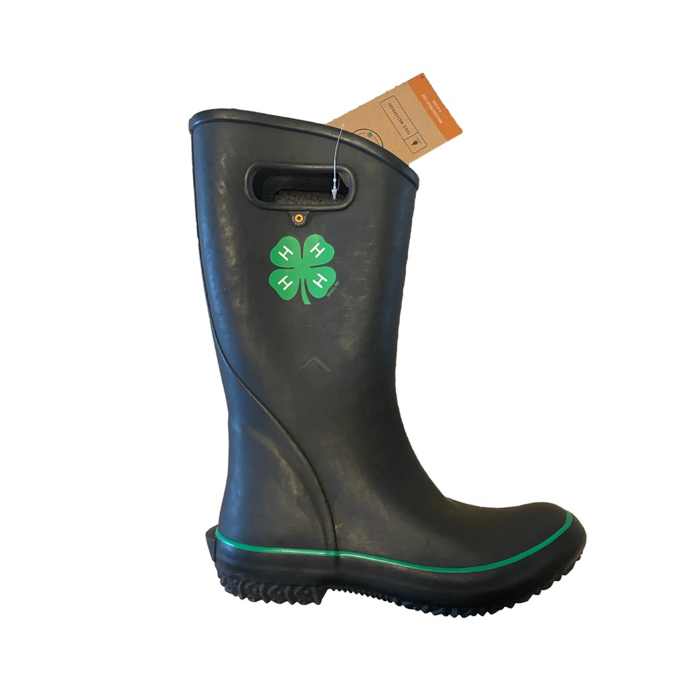 Bogs Womens 4-H Rain Boots Black Size 6